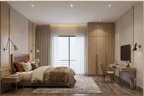 Contemporary interior finish and architectural features